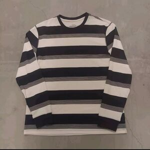 Roebuck & Co Men’s Thermal Knit Size XL Navy Blue White Stripped Long Sleeve